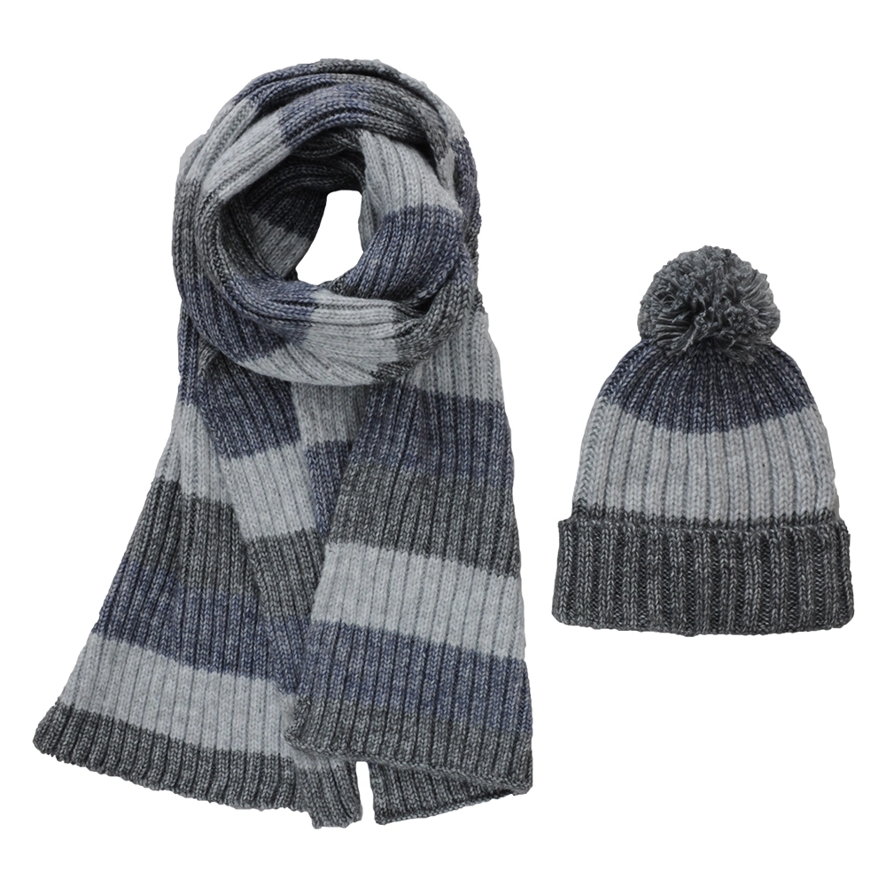 Winter Hat Set Lady Other Scarves Soft Striped Scarf